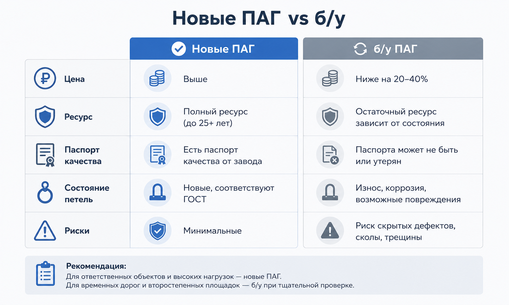 Новые ПАГ vs б/у